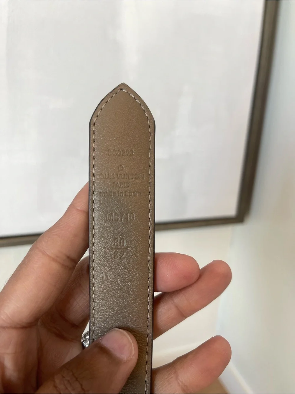Louis Vuitton Reversible Belt with Gold Chain-Link Buckle
